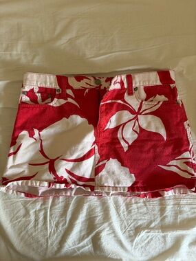 Abercrombie Red Mini Jean Skirt